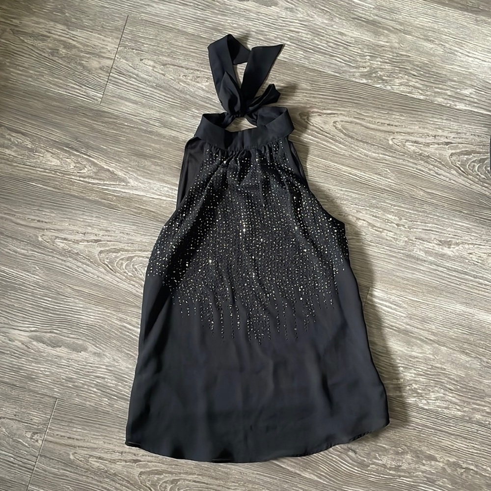 BCX elegant halter top with bow
